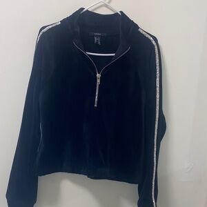 Forever 21 Black Bomber Jacket with Silver Details